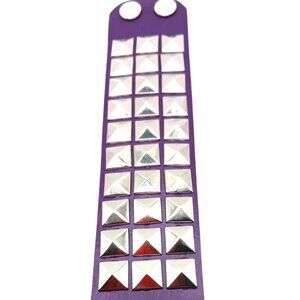 Triple Row Studded Purple  Vegan Leather Bracelet New